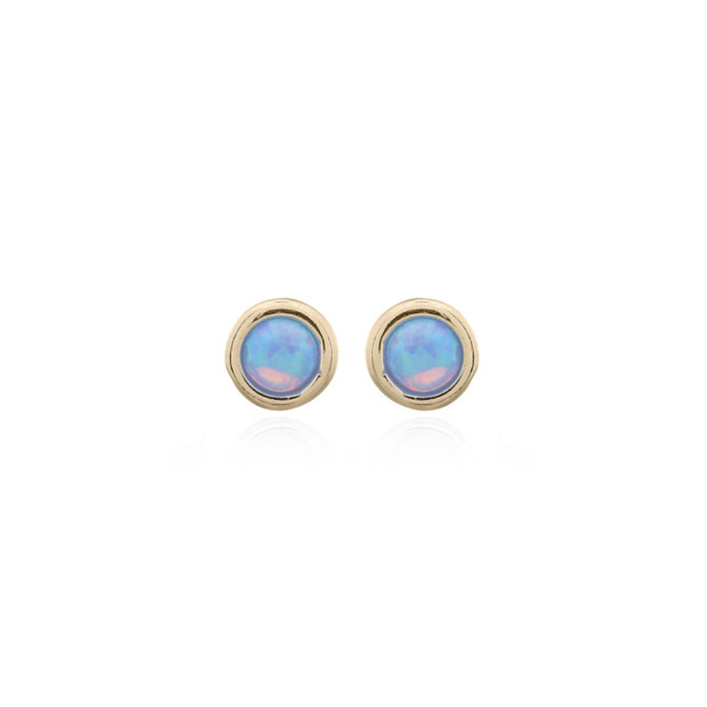 Gold Plated Blue Opalite Studs