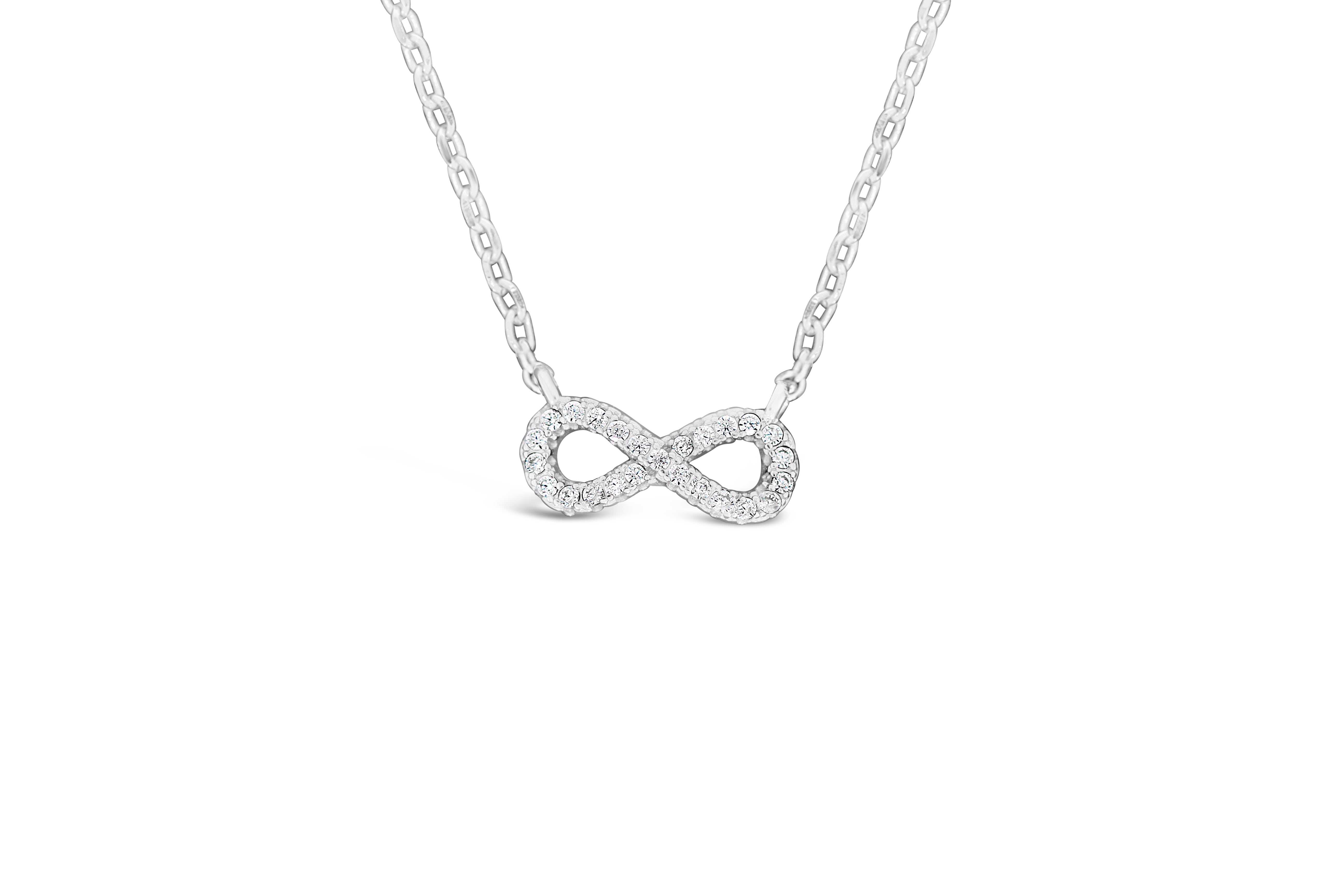 Sterling Silver CZ Infinity Small Necklace