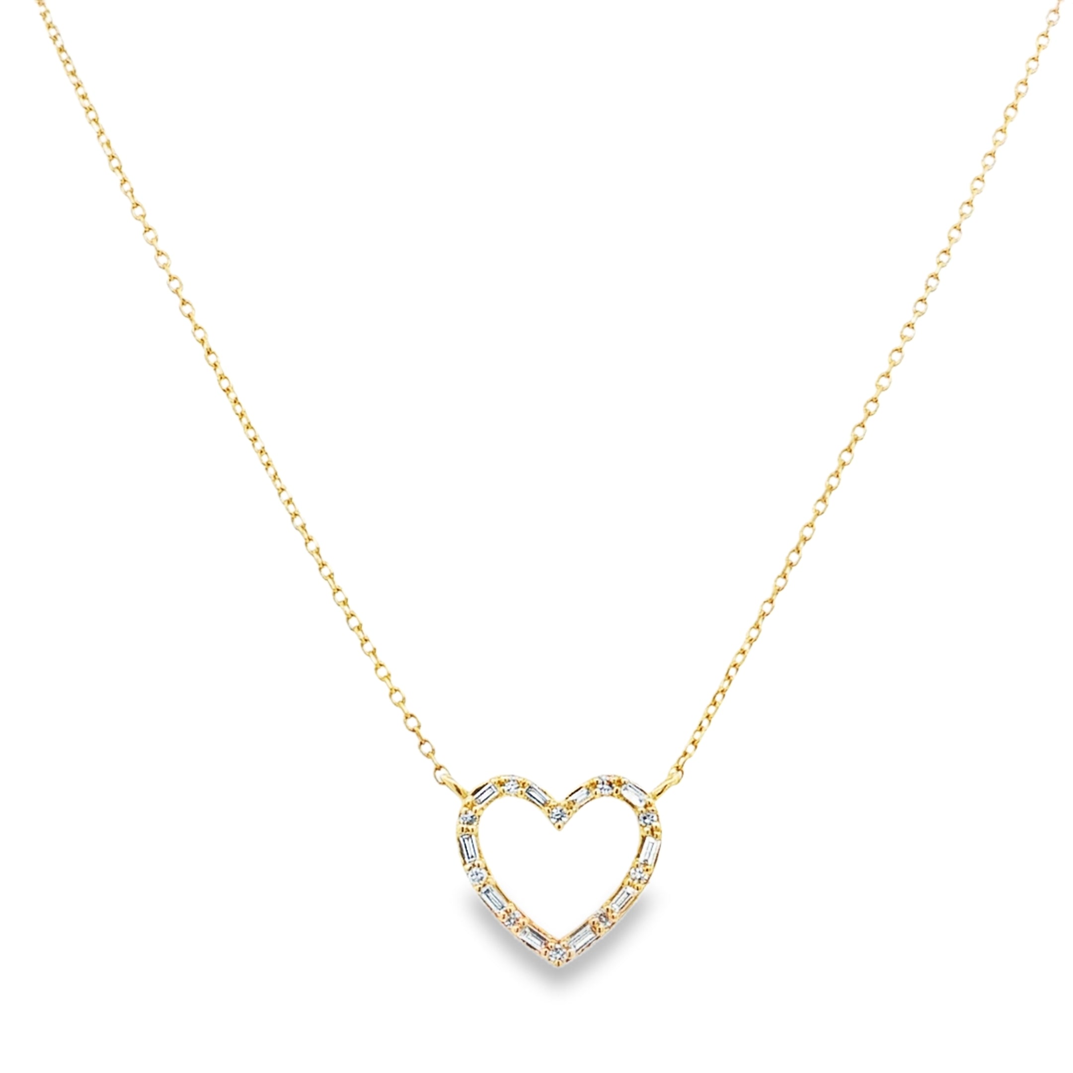 Yellow Gold Diamond Heart-Shaped Pendant