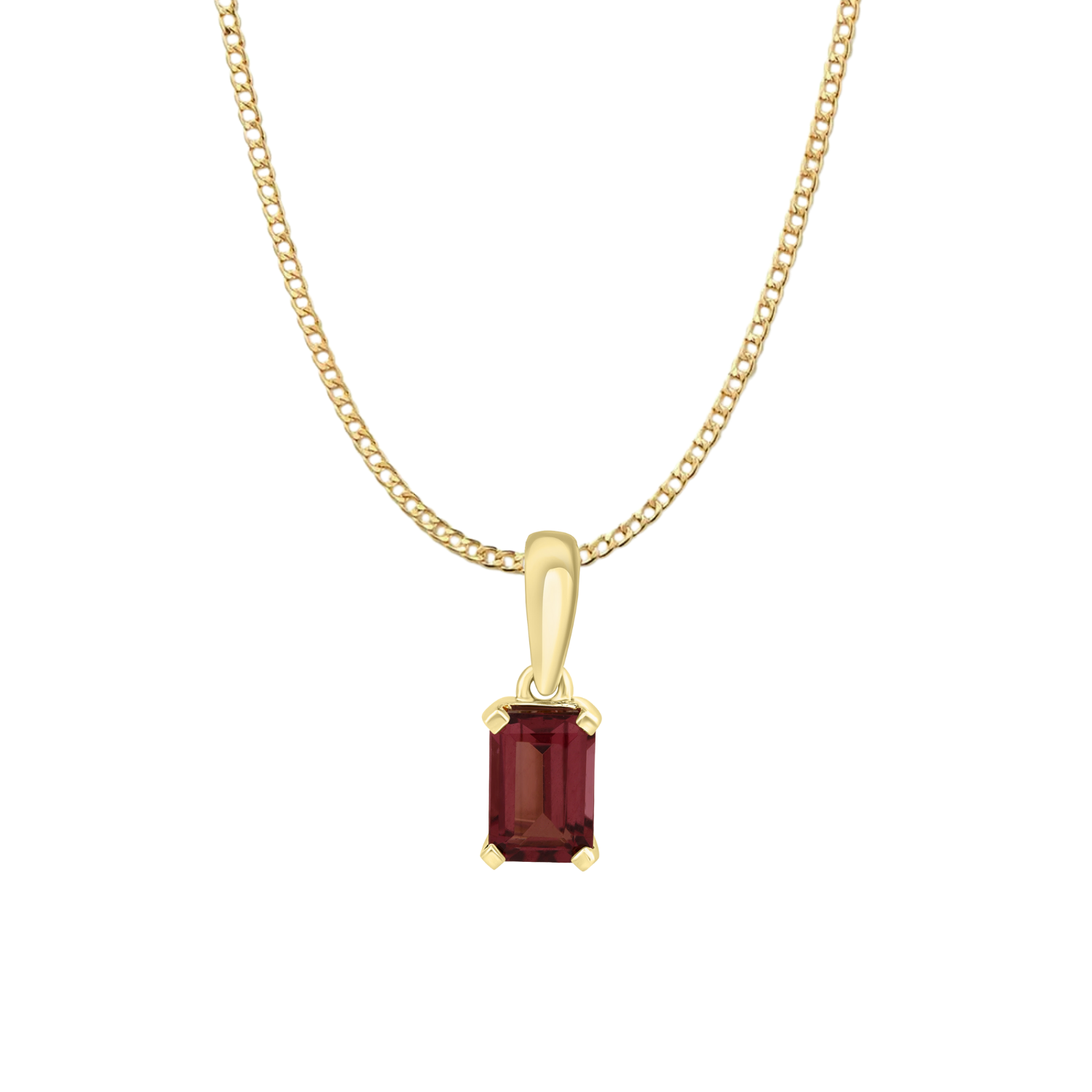 9k Yellow Gold Rhodolite Garnet Pendant