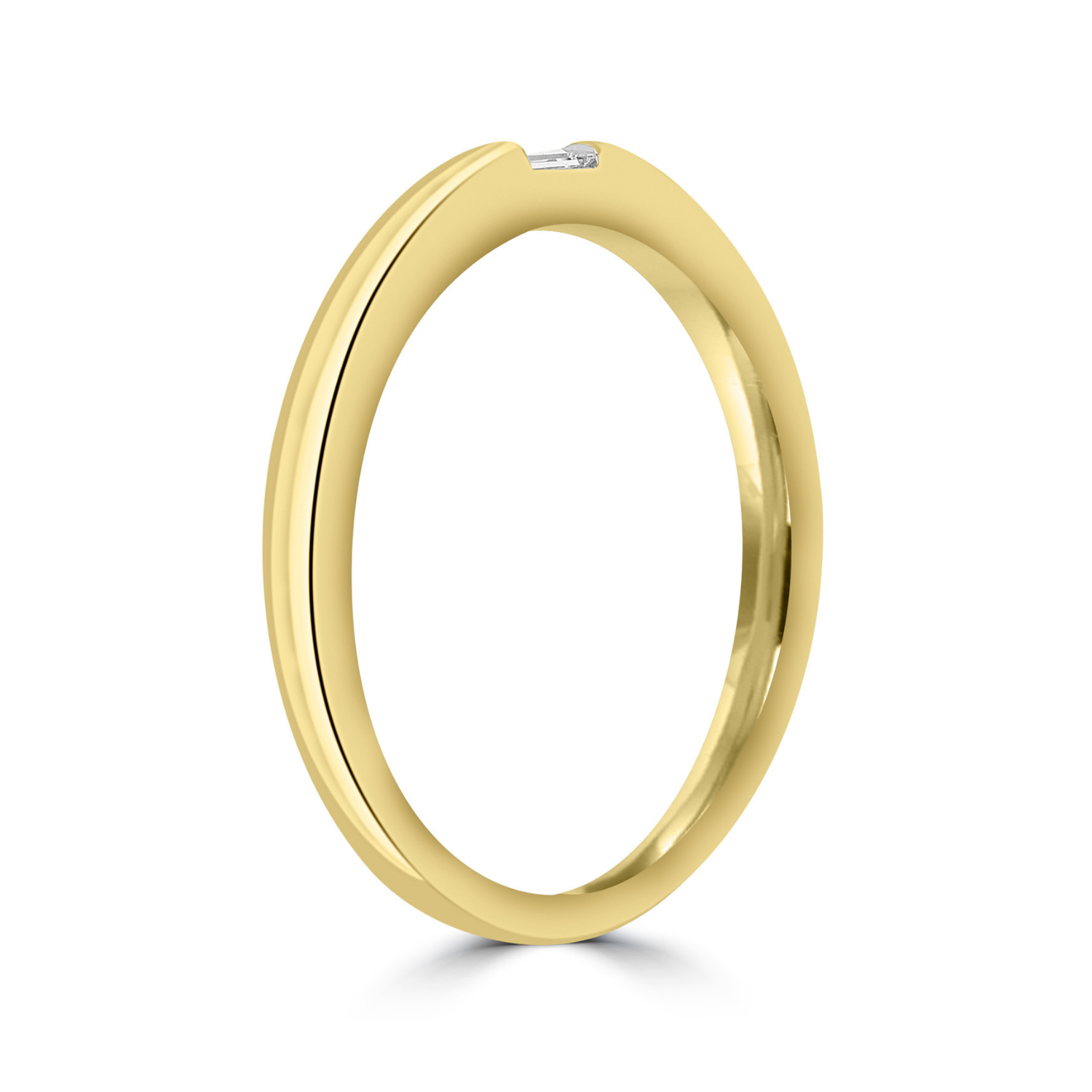 9k Yellow Gold Baguette Diamond Band