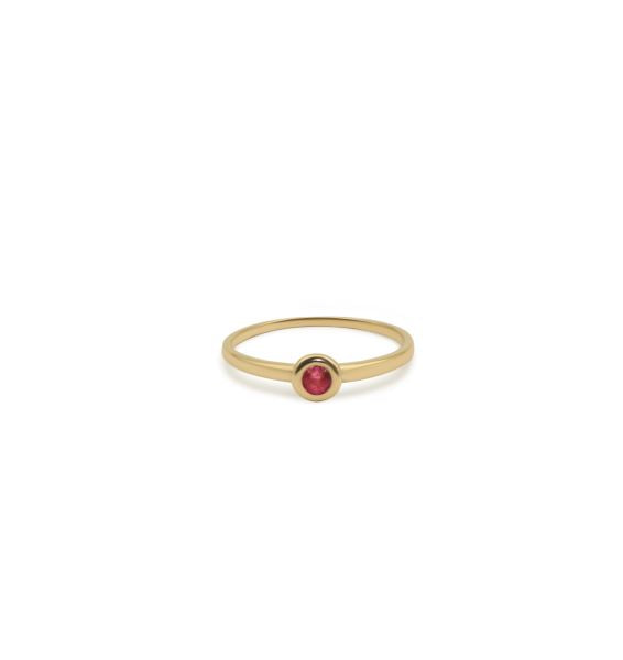 9k Yellow Gold Bezel Set Ruby Ring