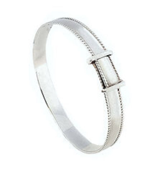 Sterling Silver Childs Expand Rope Edge Bangle