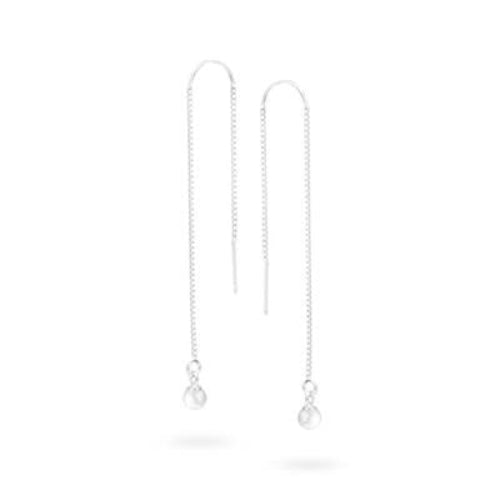 Sterling Silver Pearl Thread Earrings