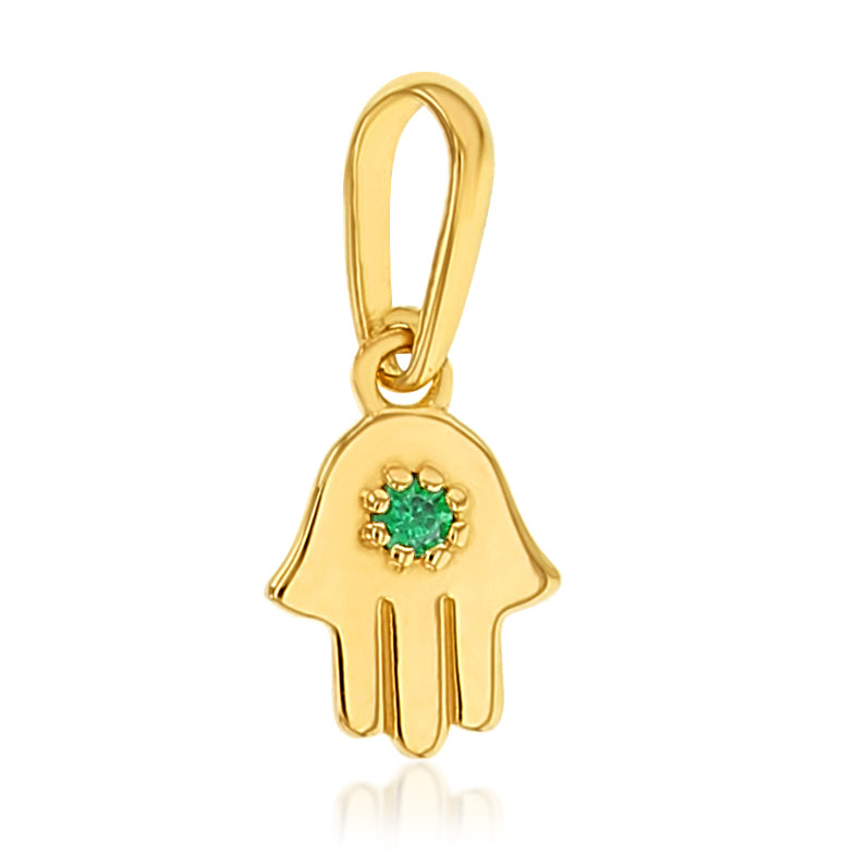 9k Yellow Gold Mini Hamsa Hand Charm Pendant