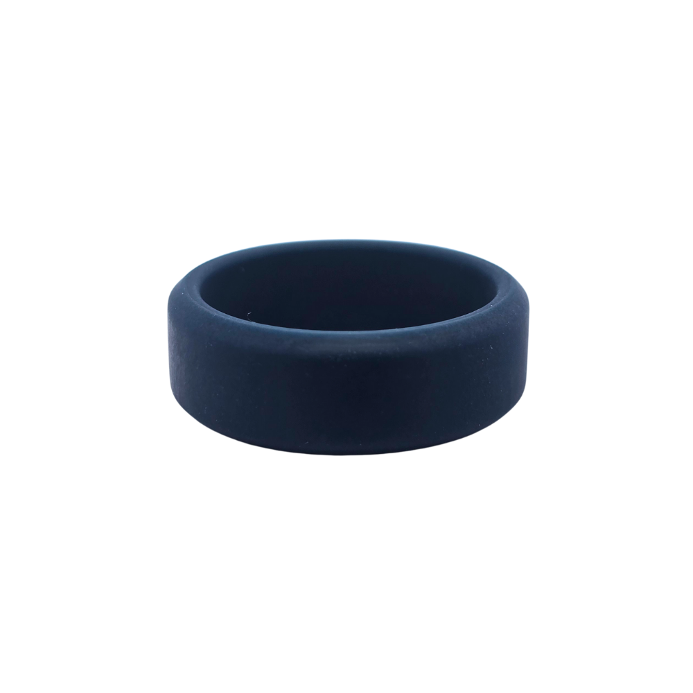 Midnight Flat Beveled Edge Silicone Band