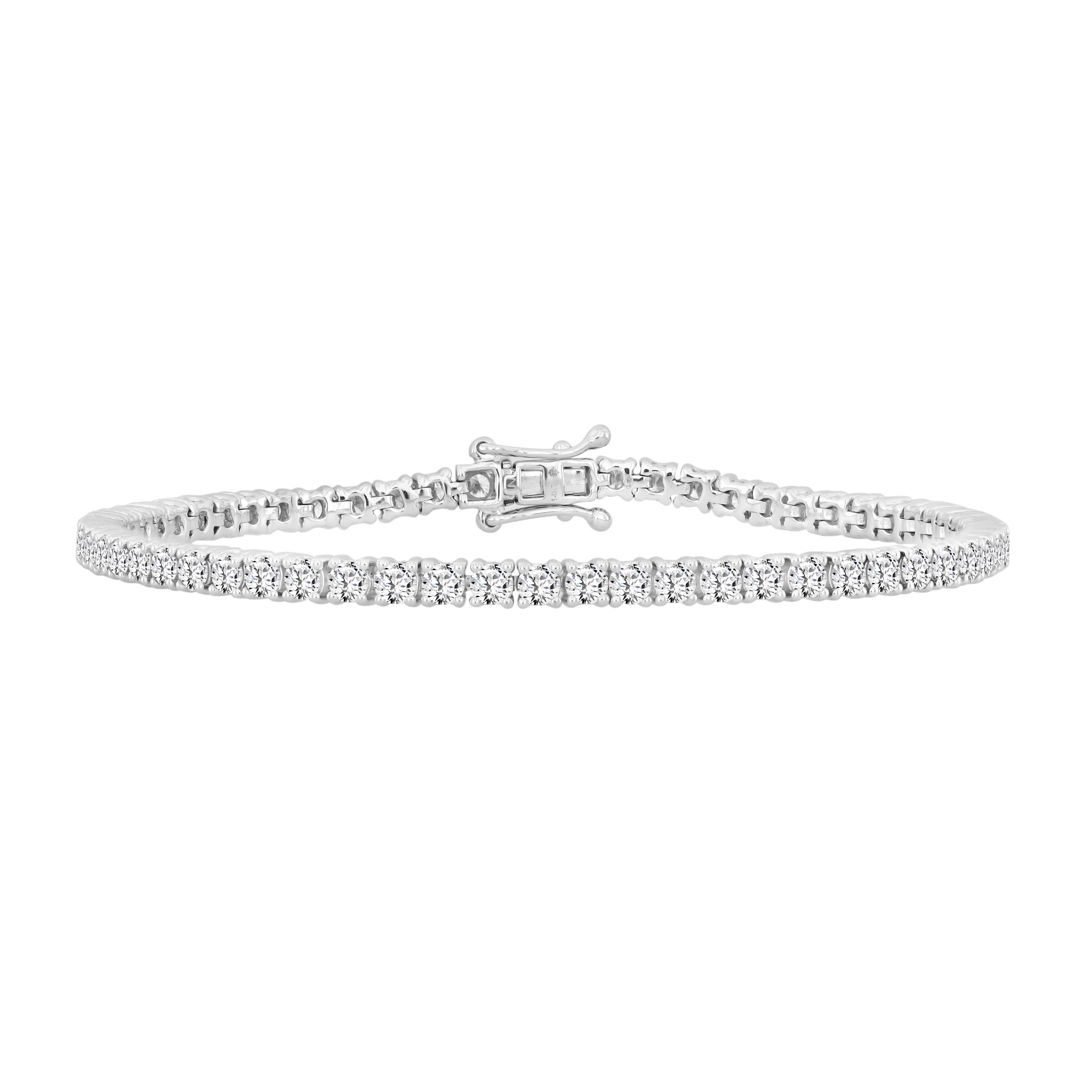 9k White Gold 5.00ct Lab Grown Diamond Tennis Bracelet