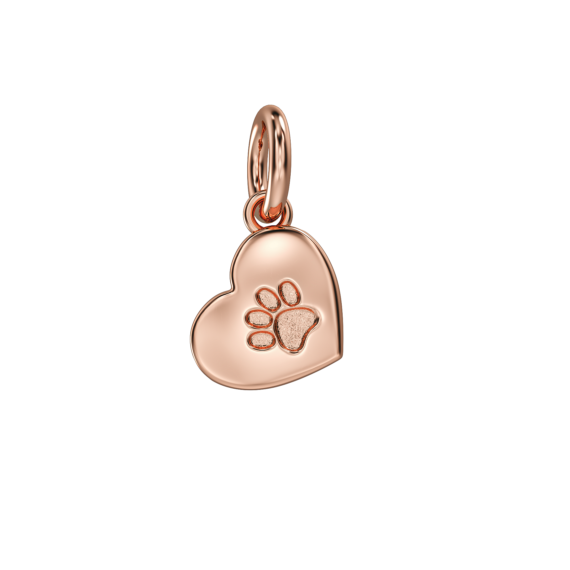Love in a Jewel Paw Print Heart Charm