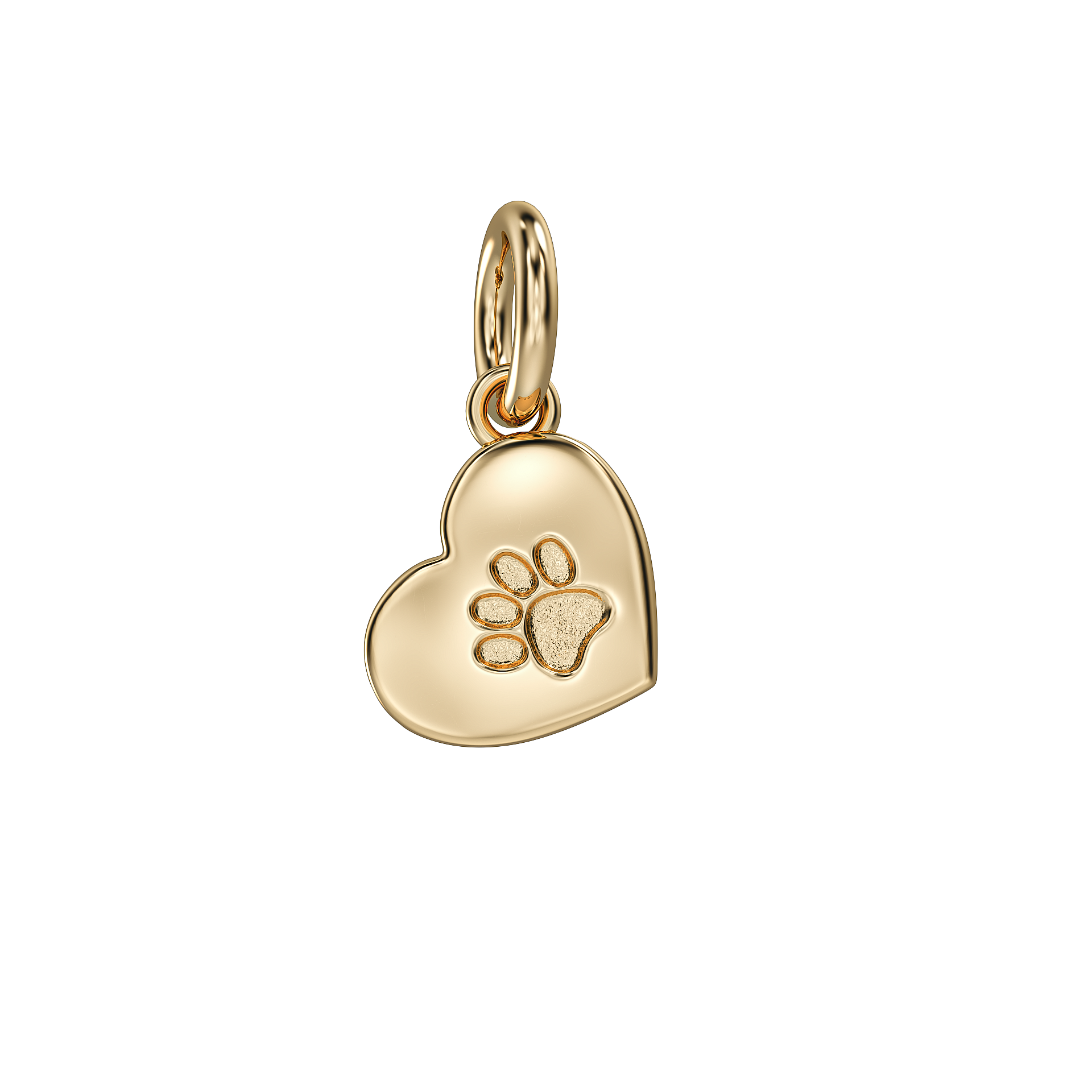 Love in a Jewel Paw Print Heart Charm