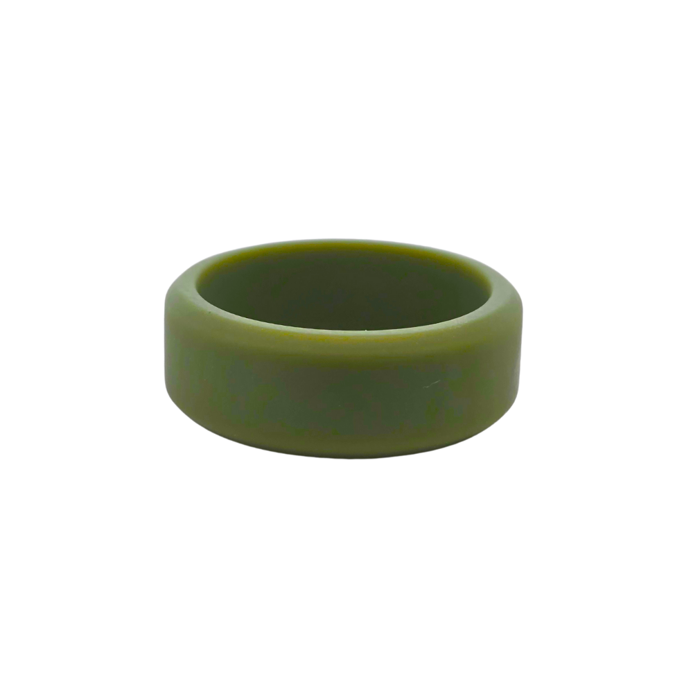Olive Flat Beveled Edge Silicone Band
