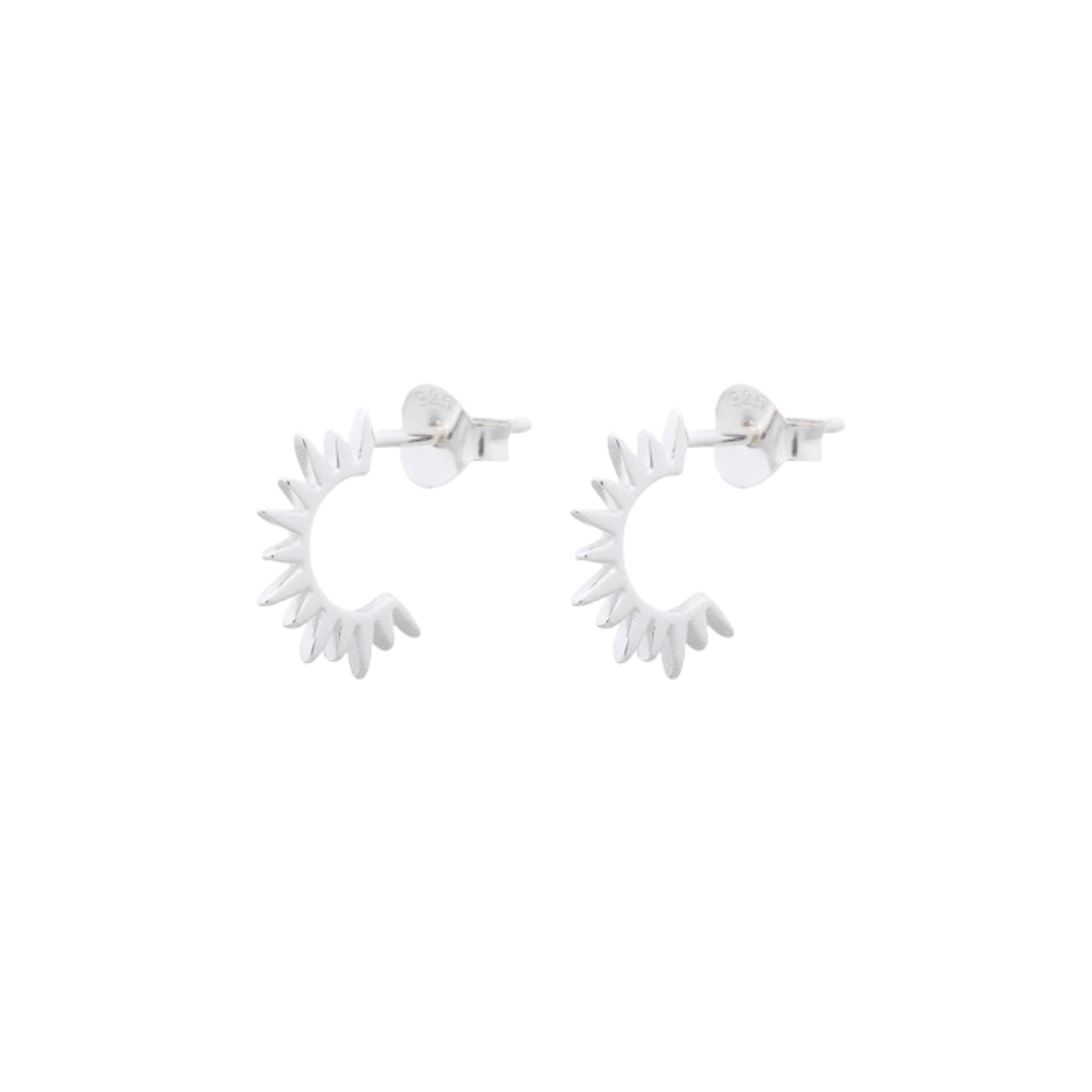Sterling Silver Spike Micro Hoop Earrngs