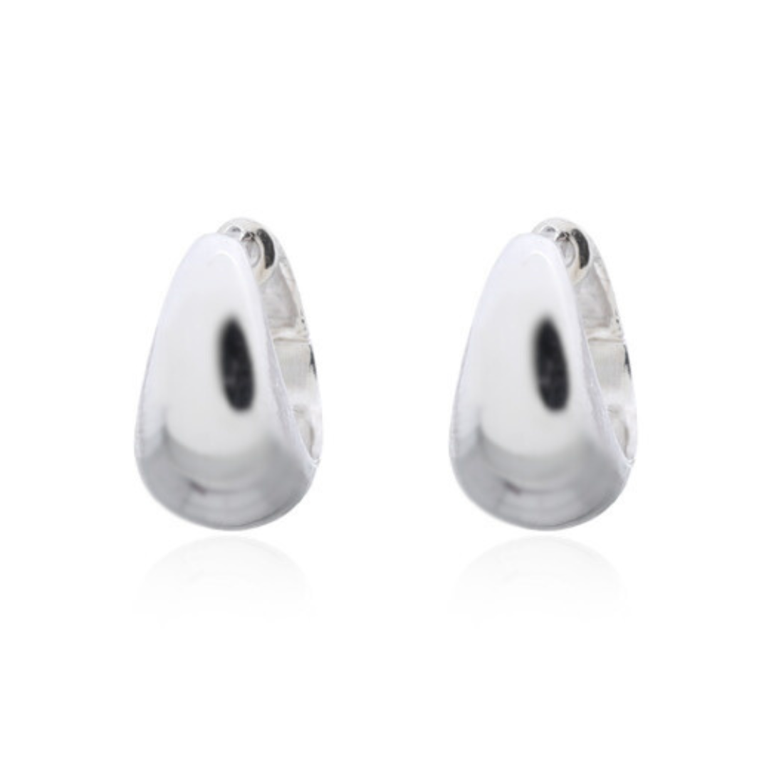Sterling Silver 'Fresh' Domed Huggie Earrings