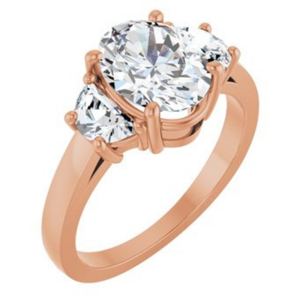 'Luna' Oval & Half Moon Ring