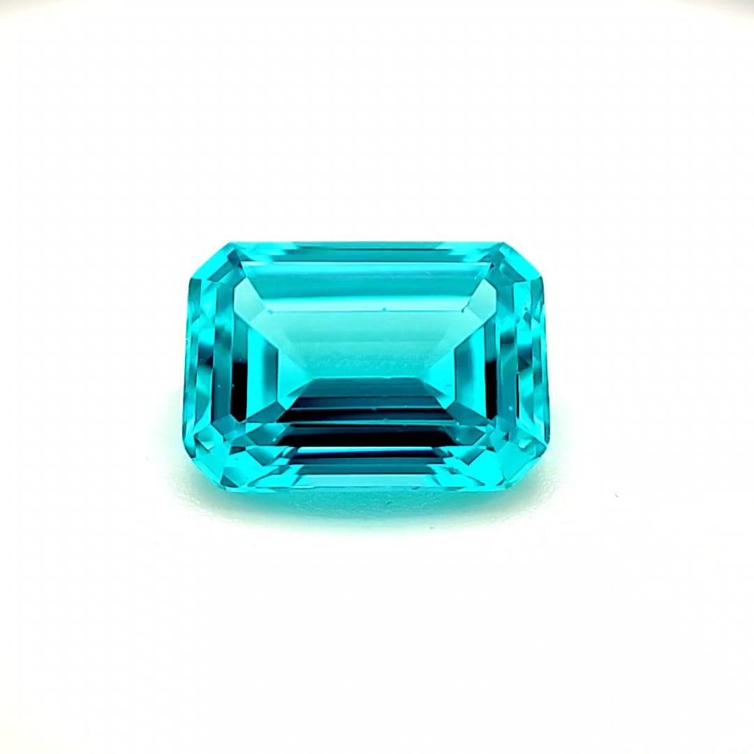 6.85ct Emerald Cut Created Paraiba Tourmaline (Loose)