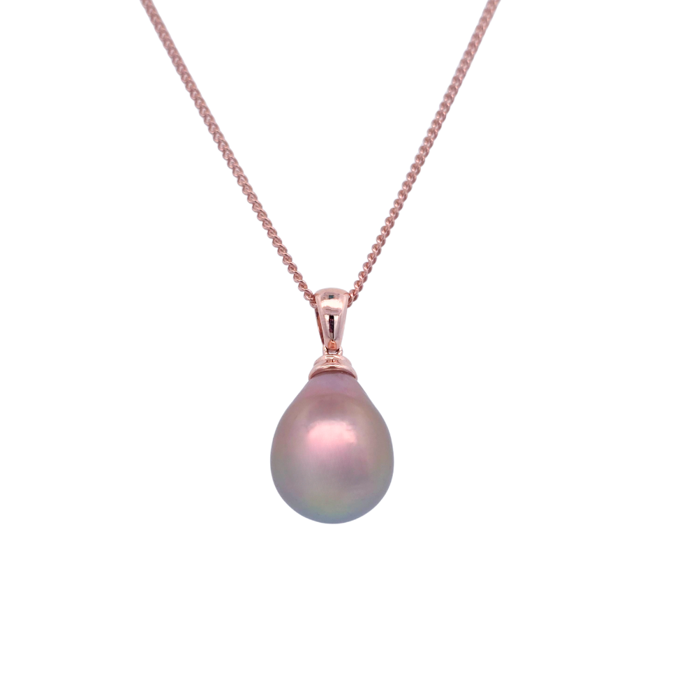 9k Rose Gold Natural Fresh Water Pearl Necklace