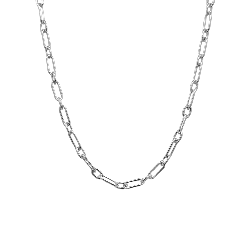 Sterling Silver 1:1 Figaro Paperclip 45cm Chain