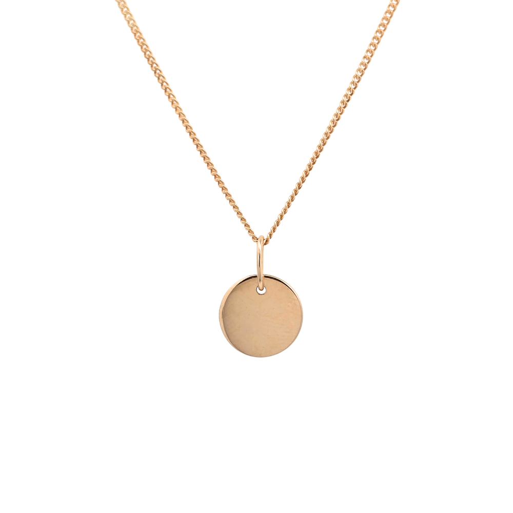 9k Gold Hanging Disc Necklace