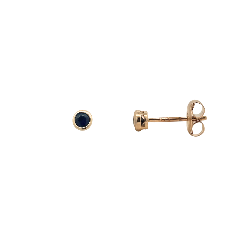 9k Yellow Gold Sapphire Stud Earrings