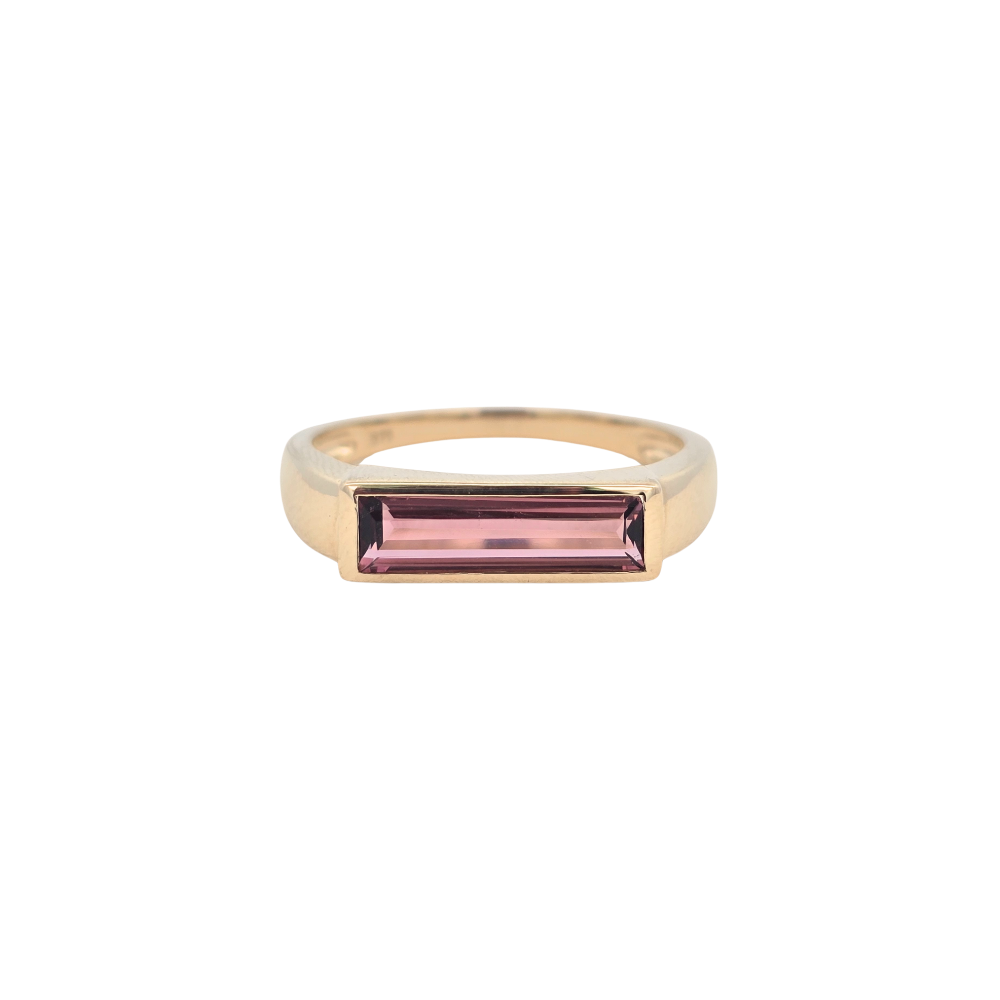 9k Yellow Gold 'Apollo' Pink Tourmaline Ring