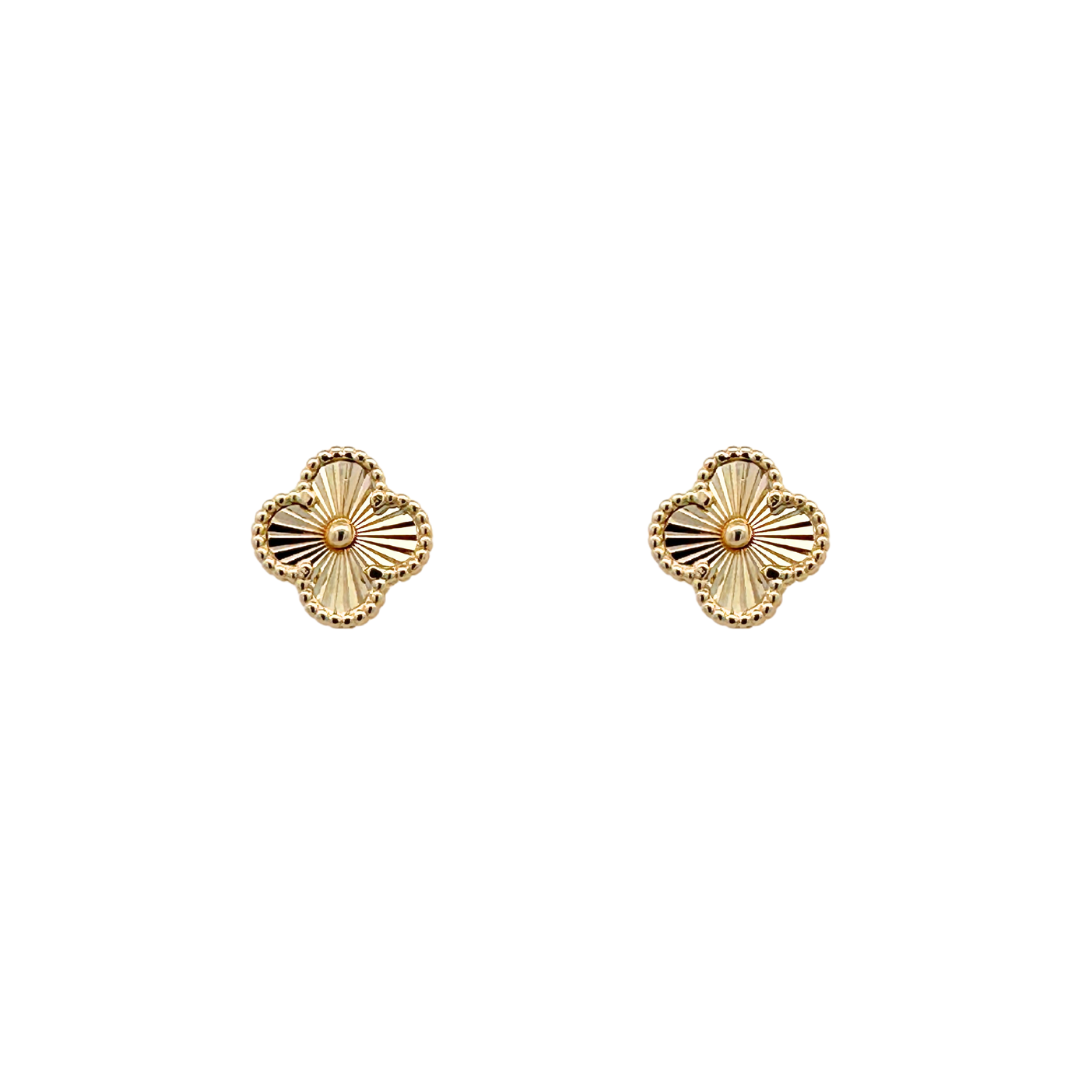 Gold Plated Petal Stud Earrings