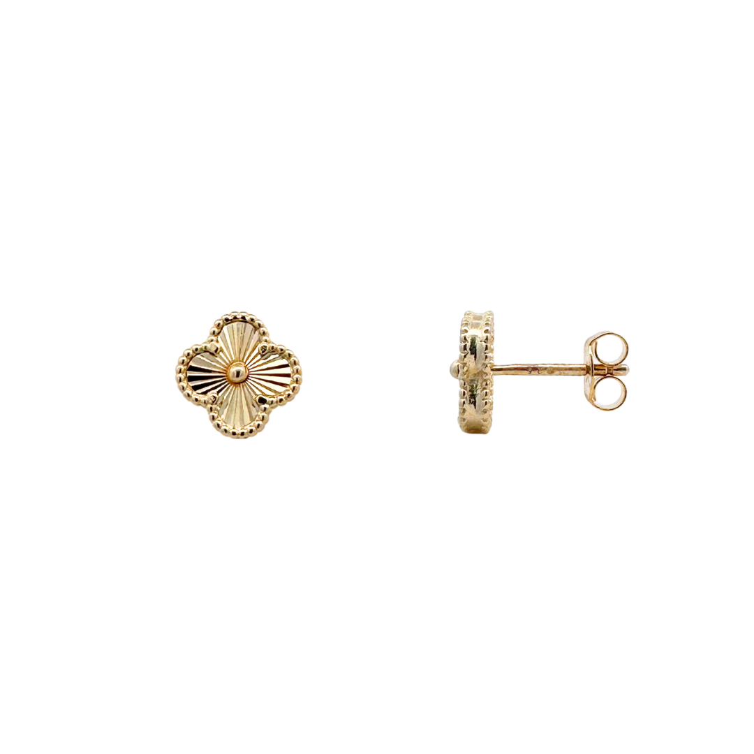 Gold Plated Petal Stud Earrings