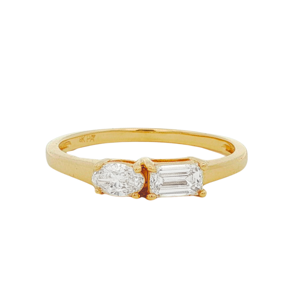 9k Yellow Gold Lab Grown Diamond Ring