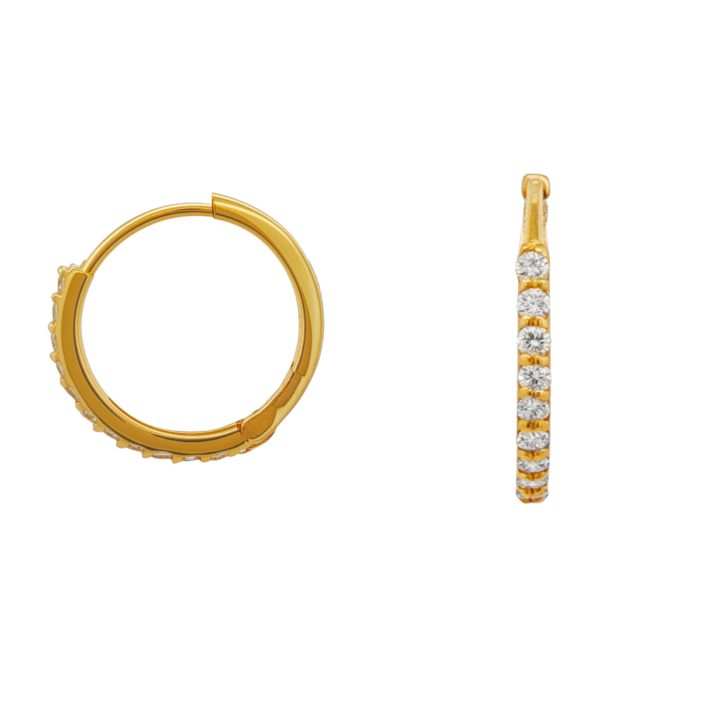 9k Yellow Gold Lab Diamond Huggie Earrings