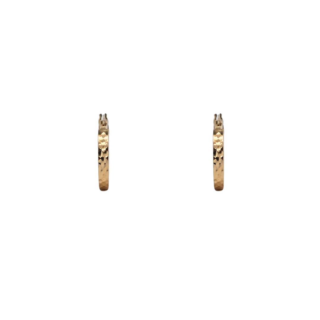 9k Yellow Gold Marquise Lab Diamond Drop Hoop Earrings
