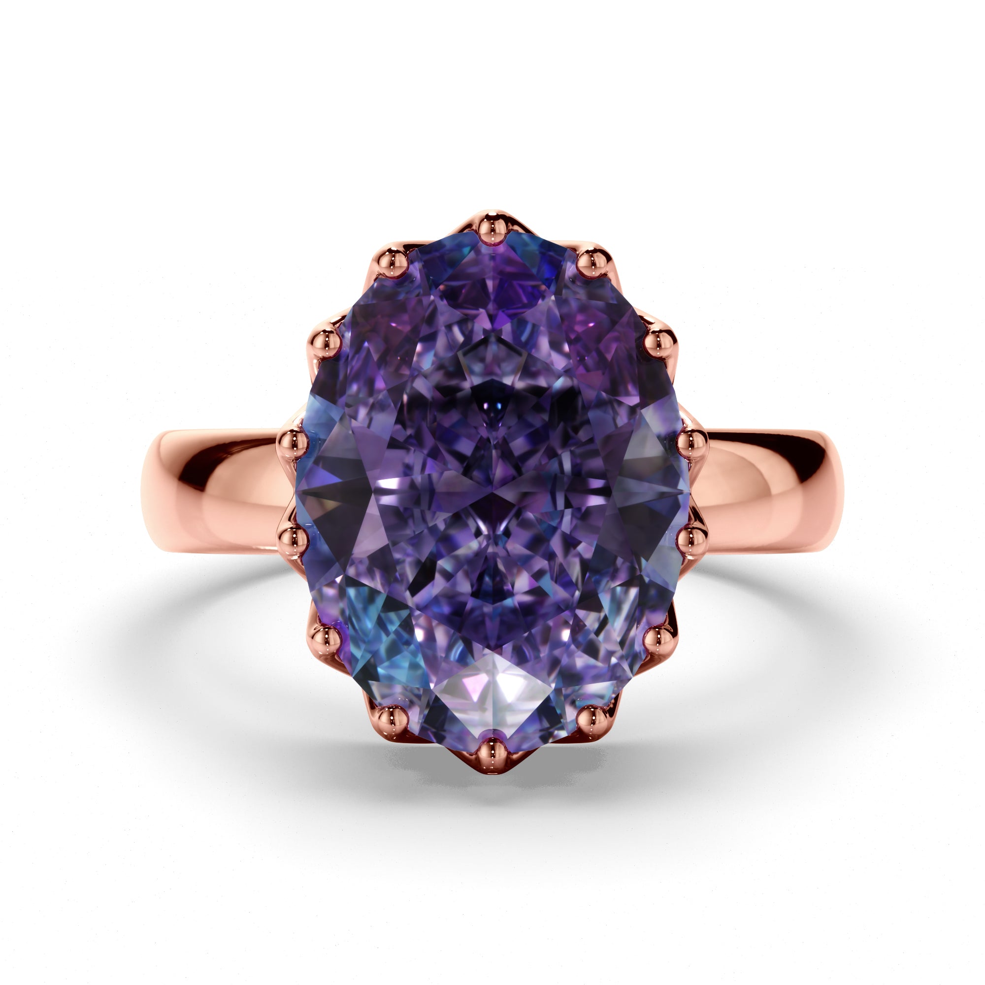Ring Re-model - 9k Red Gold 16x12mm Synthetic Alexandrite Ring