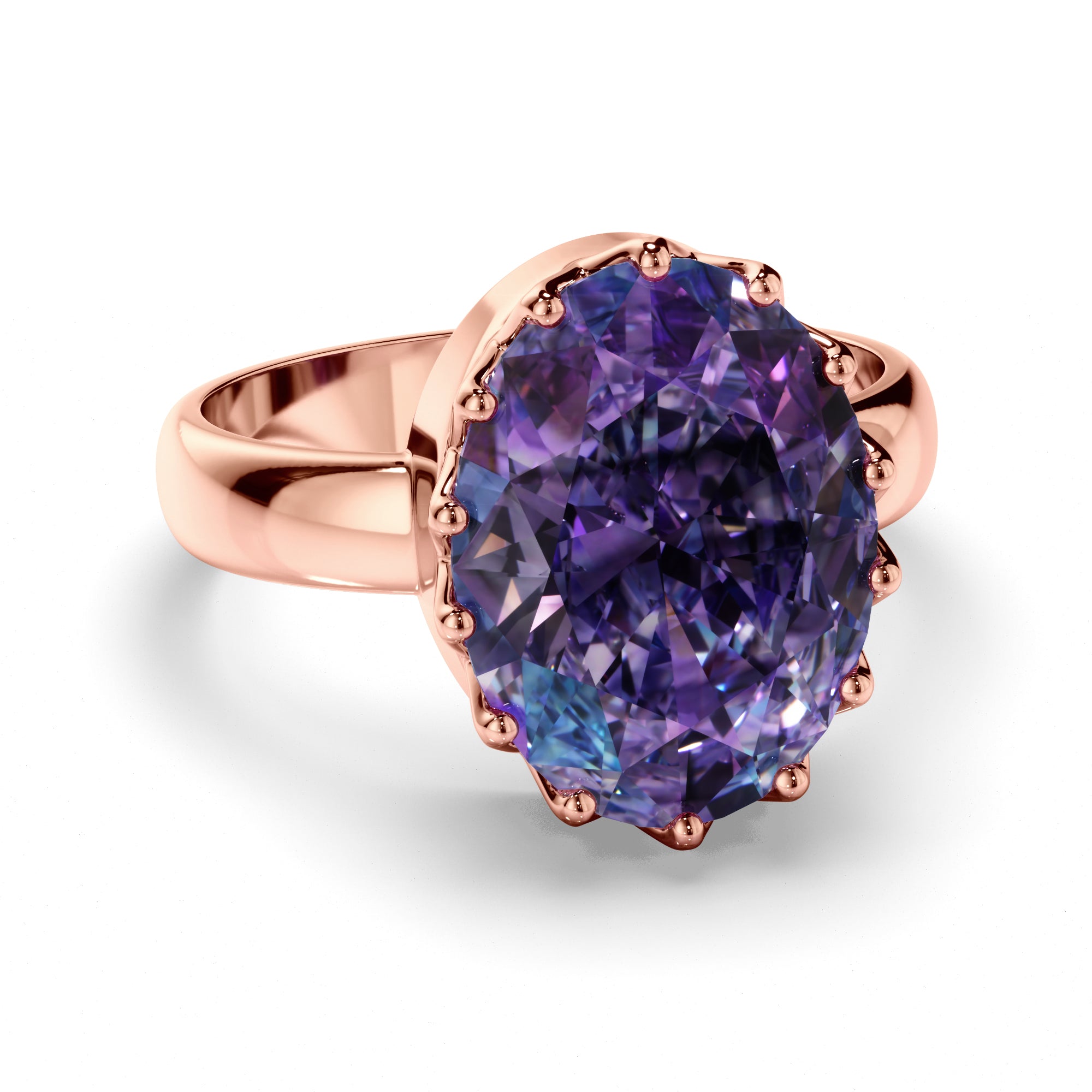Ring Re-model - 9k Red Gold 16x12mm Synthetic Alexandrite Ring