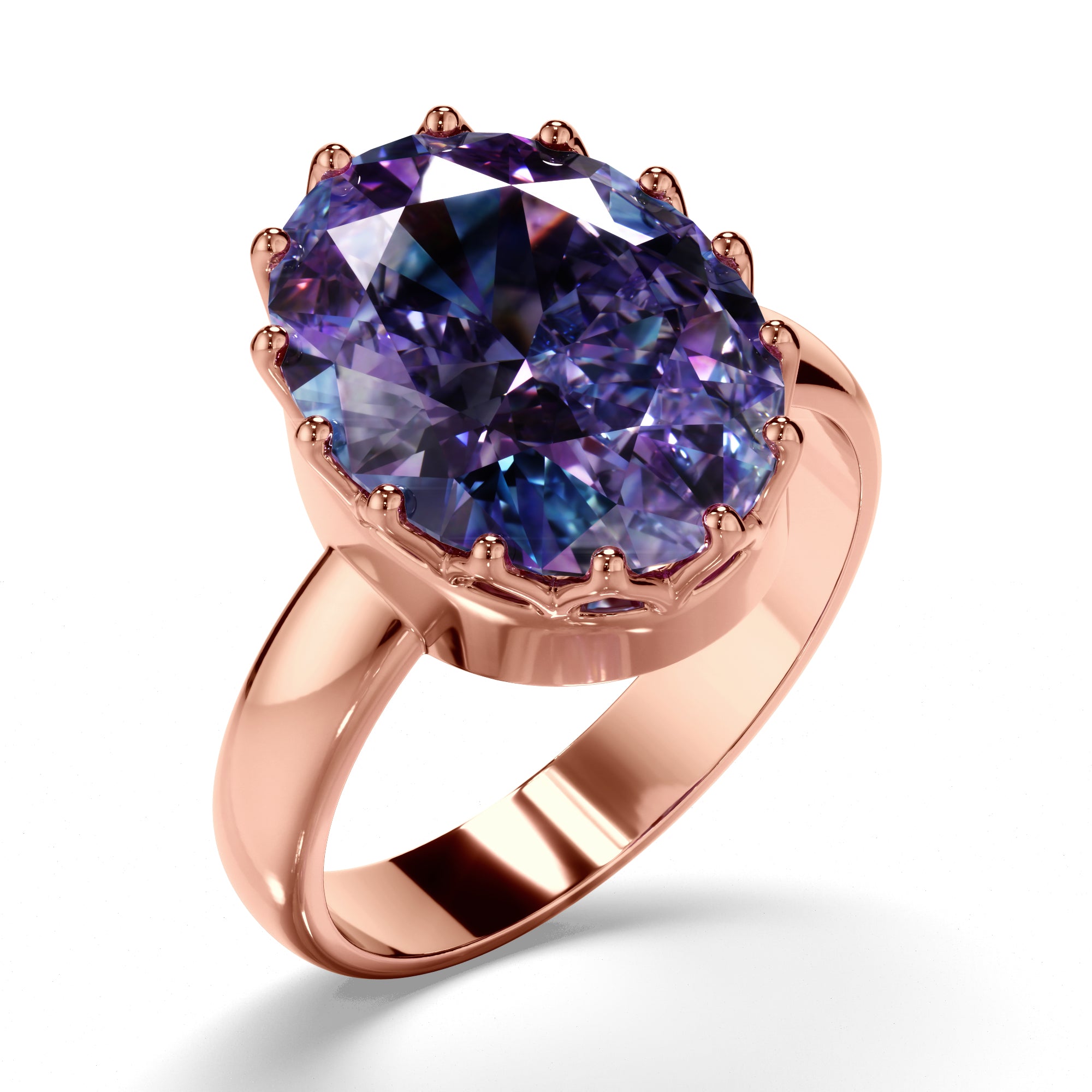Ring Re-model - 9k Red Gold 16x12mm Synthetic Alexandrite Ring
