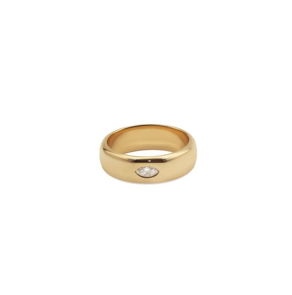 9k Yellow Gold Marquis Lab Diamond Ring