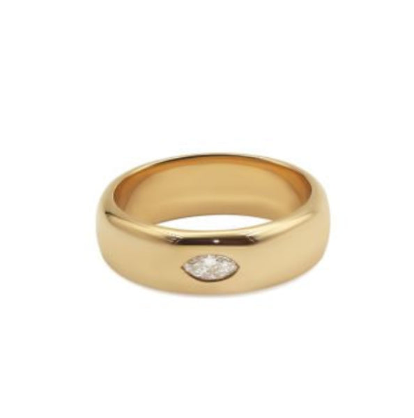9k Yellow Gold Marquise Lab Diamond Ring