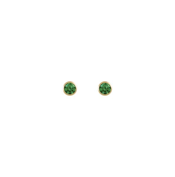 9k Yellow Gold Emerald Stud Earrings