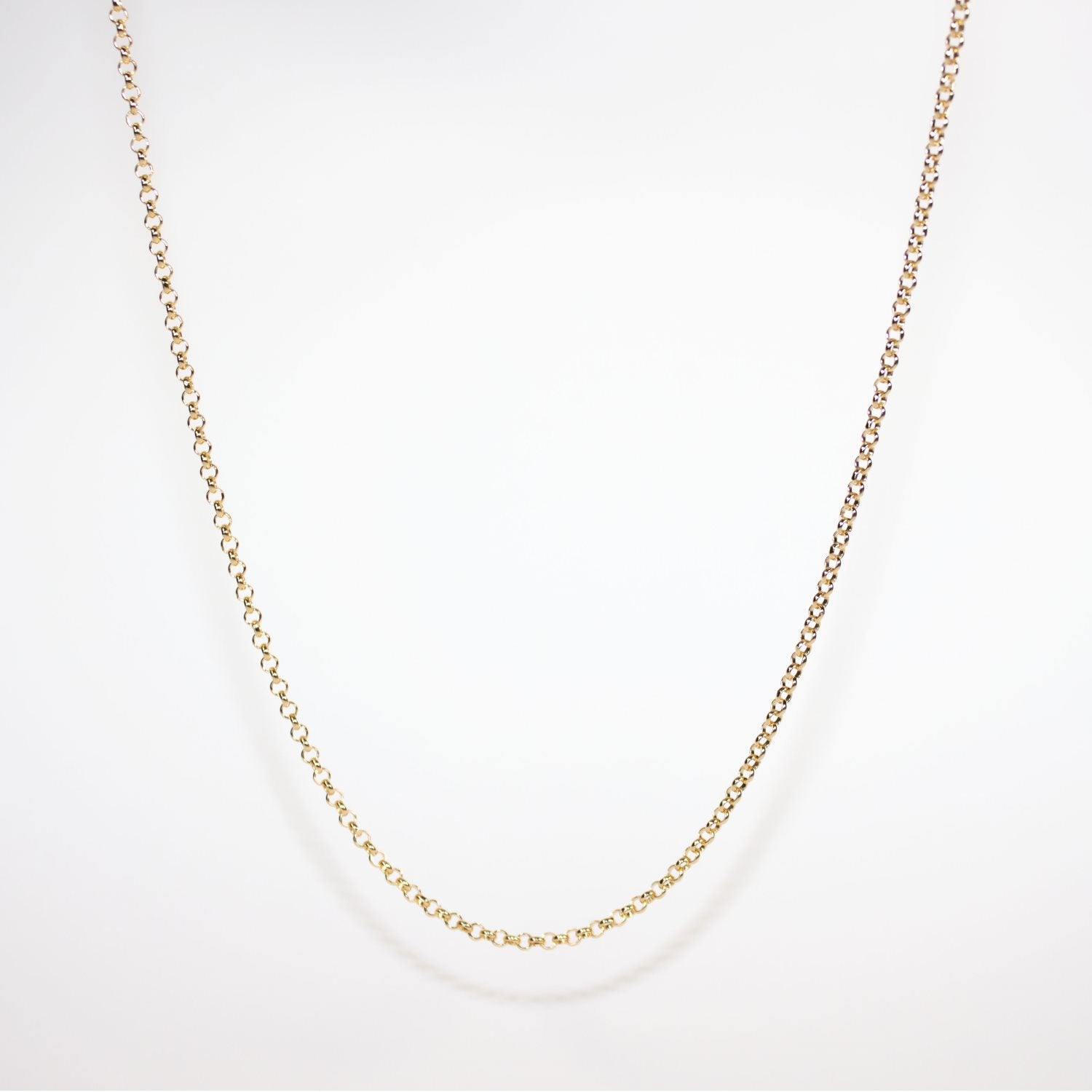9k Yellow Gold Round Belcher Chain - 50cm