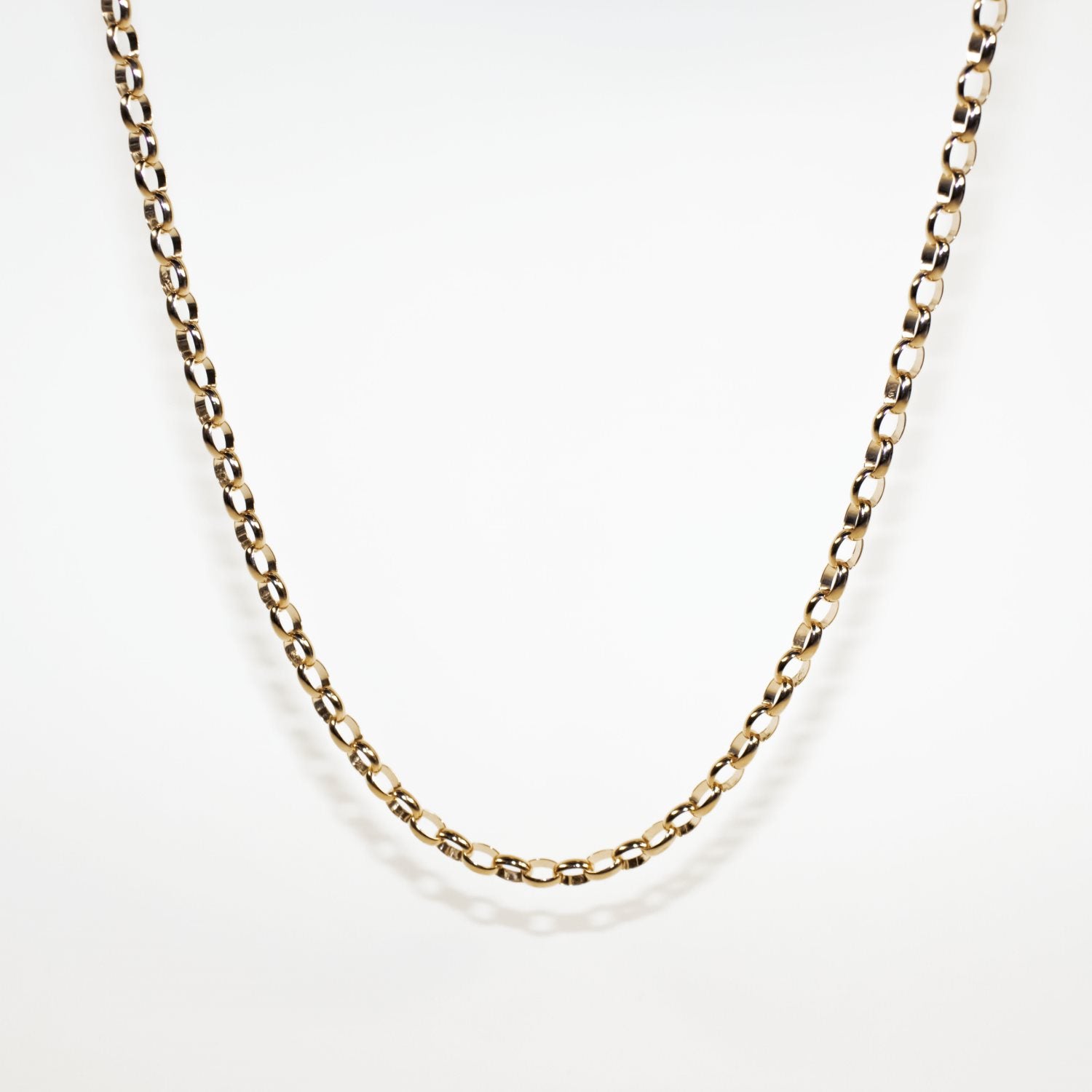 9k Yellow Gold Oval Belcher Chain
