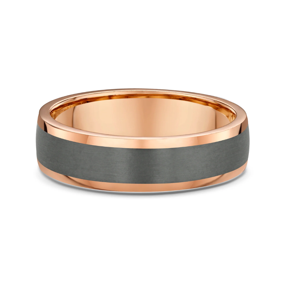 'Cade' Tantalum and Gold Wedding Ring