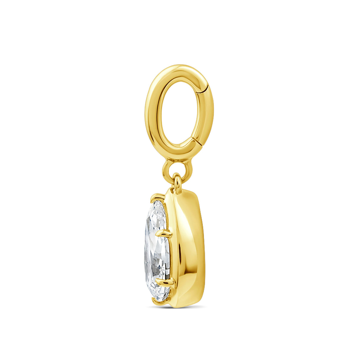 9k Yellow Gold 1ct Lab Diamond Pear Enhancer Pendant