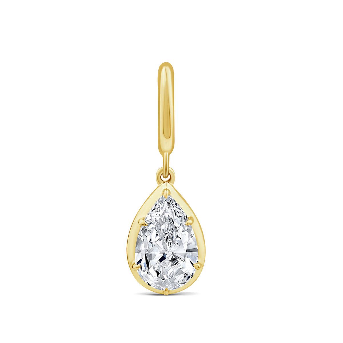9k Yellow Gold 1ct Lab Diamond Pear Enhancer Pendant
