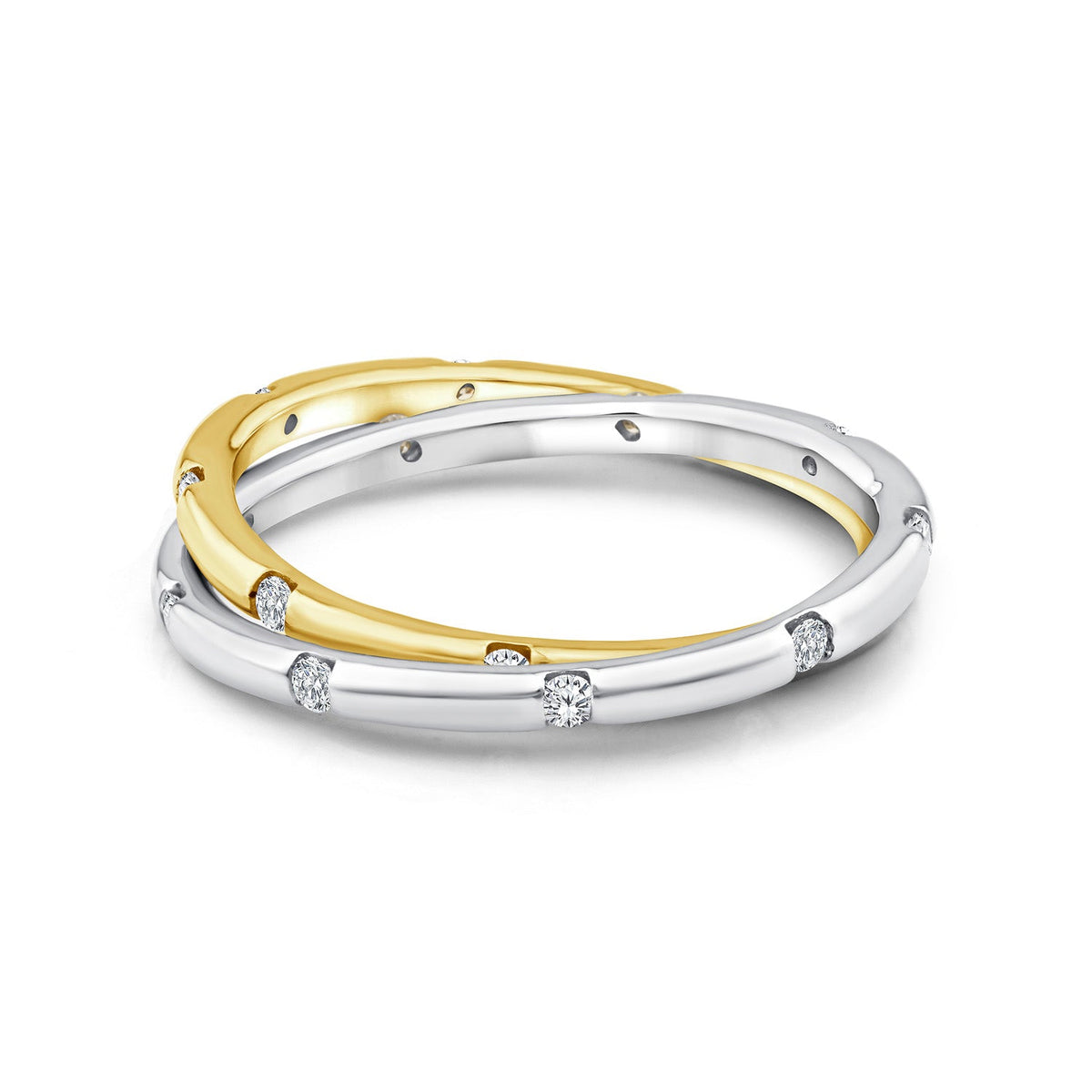 Gold Vermeil & Silver Lab Diamond Ring