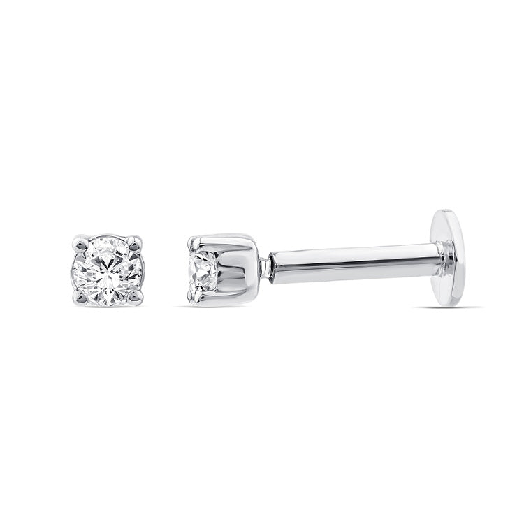 9k White Gold 0.05ct Lab Diamond Flat Back Stud