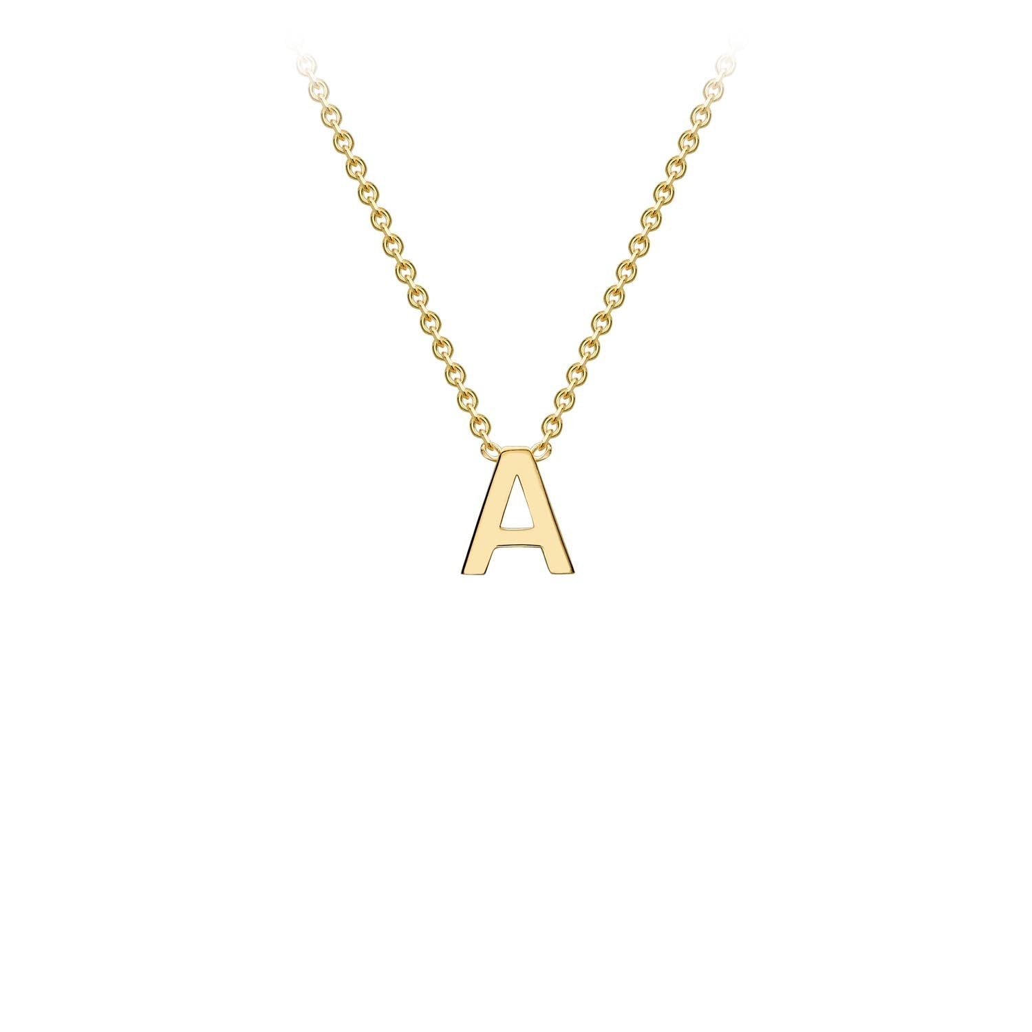 9k Yellow Gold 'A' Initial Letter Necklace