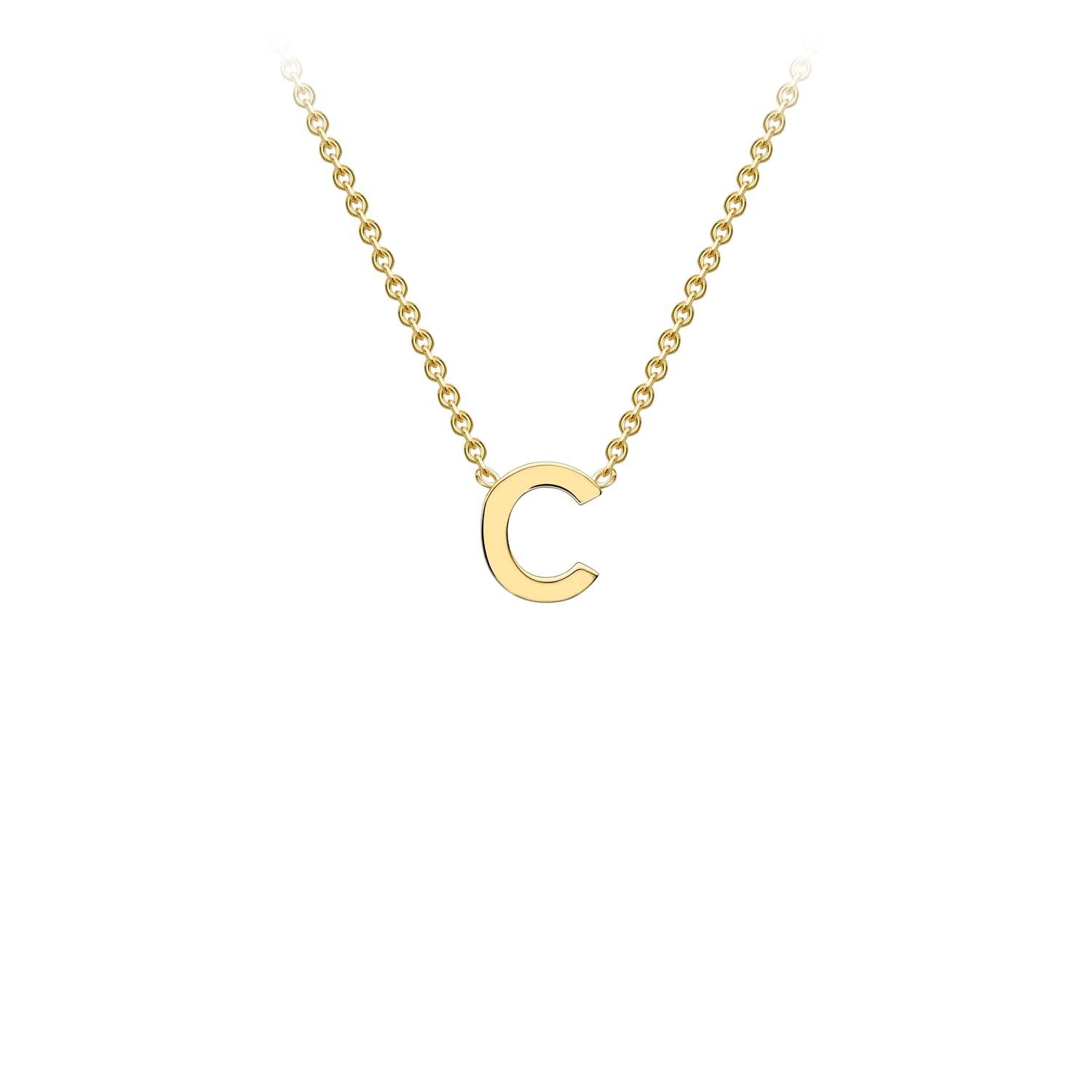 9k Yellow Gold 'C' Initial Letter Necklace