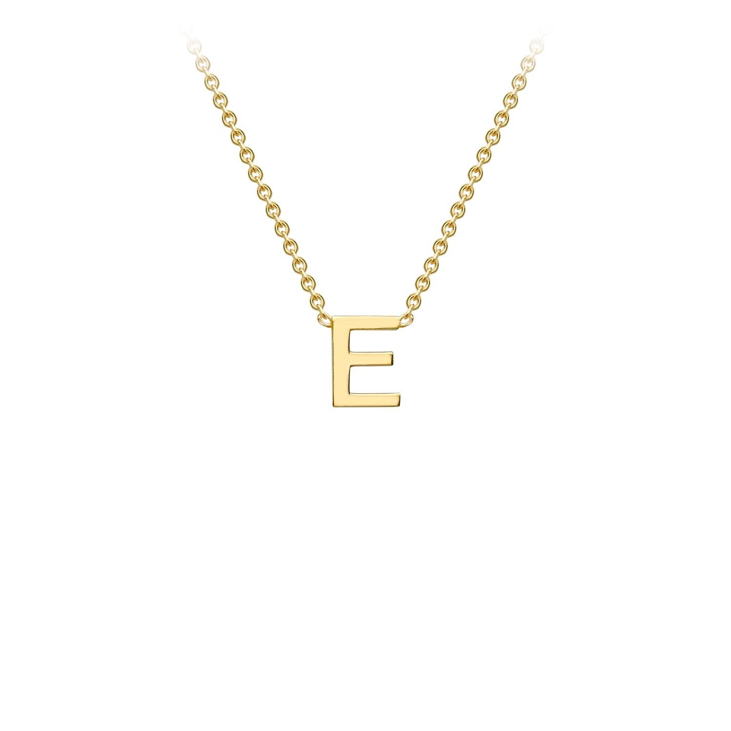 9k Yellow Gold 'E' Initial Letter Necklace