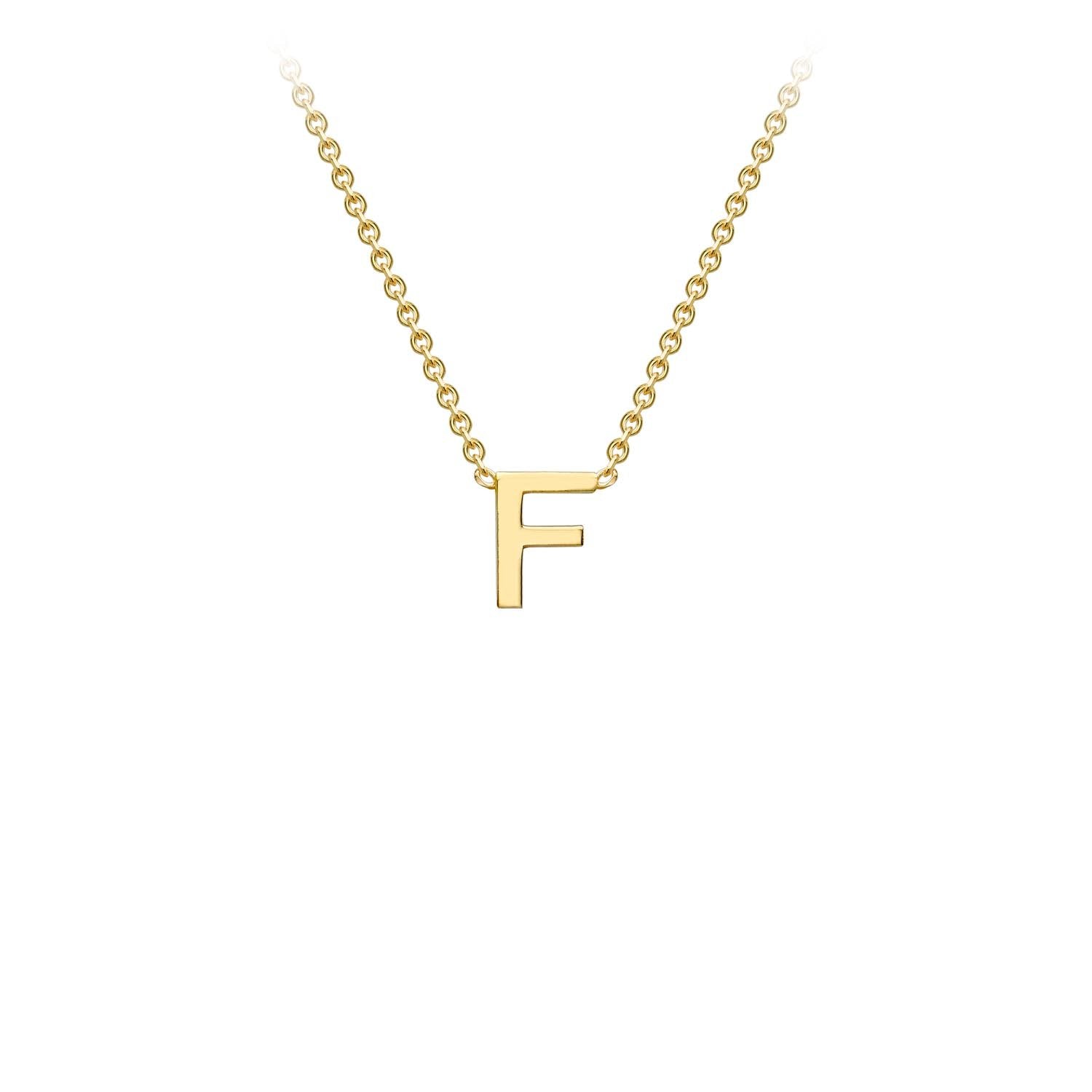 9k Yellow Gold 'F' Initial Letter Necklace