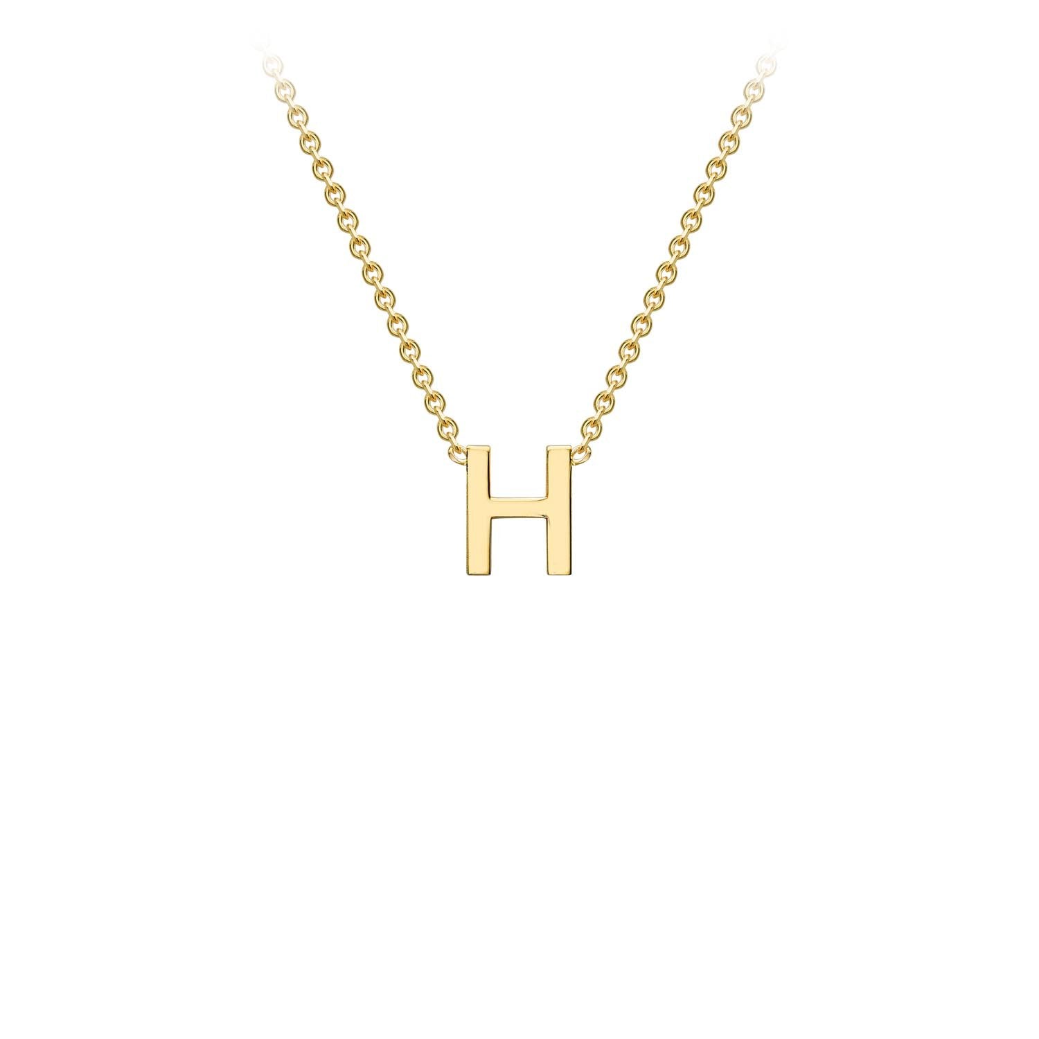 9k Yellow Gold 'H' Initial Letter Necklace
