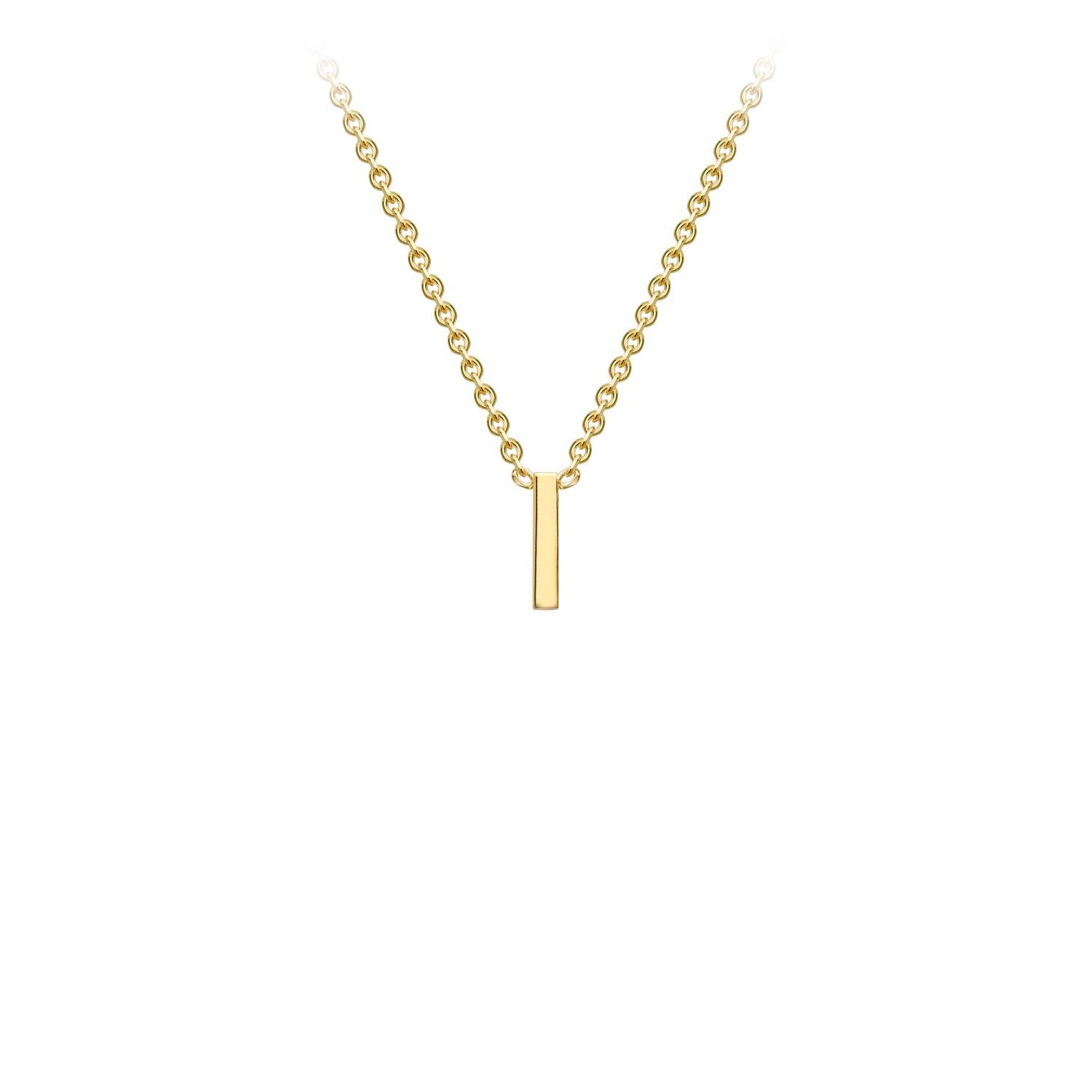 9k Yellow Gold 'I' Initial Letter Necklace