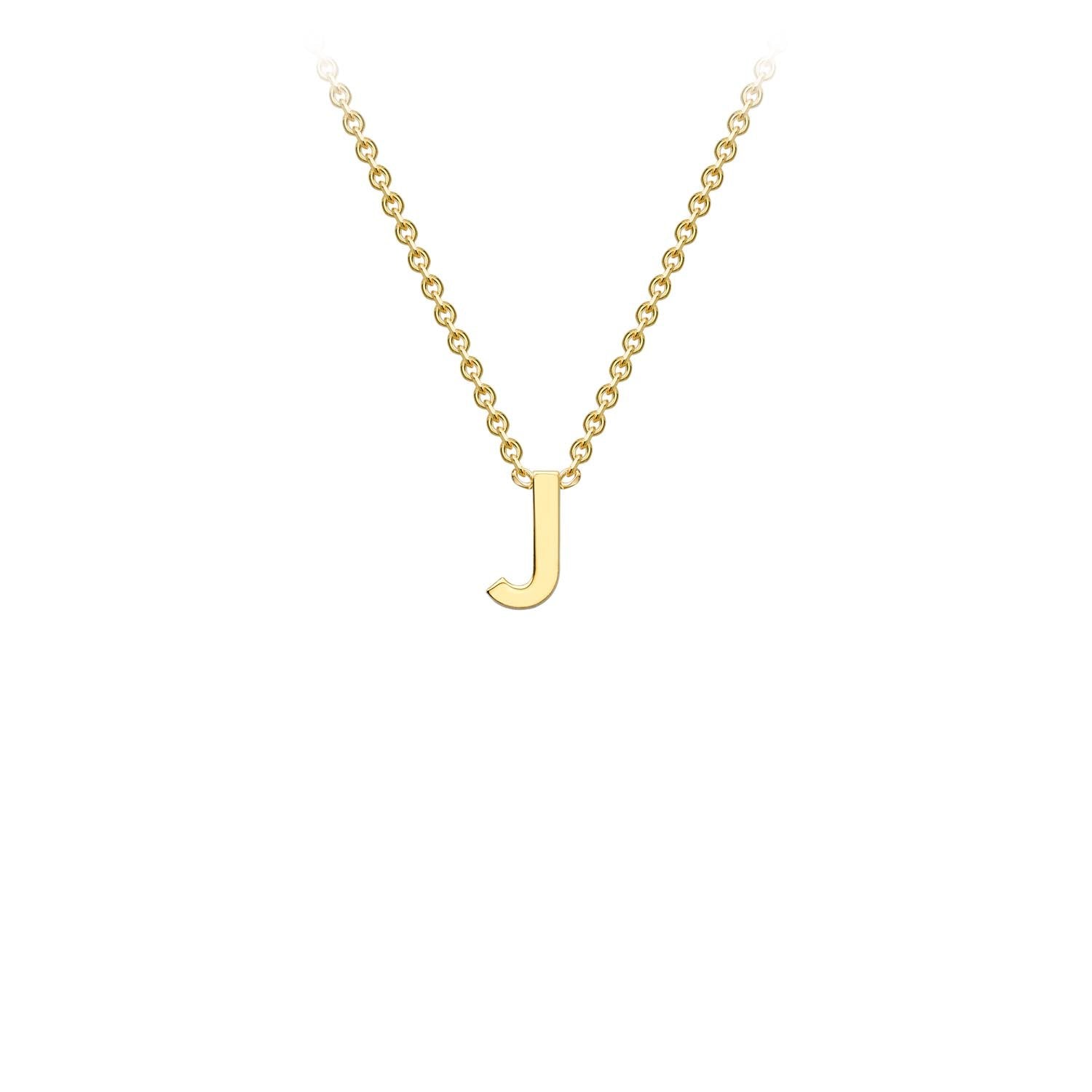 9k Yellow Gold 'J' Initial Letter Necklace
