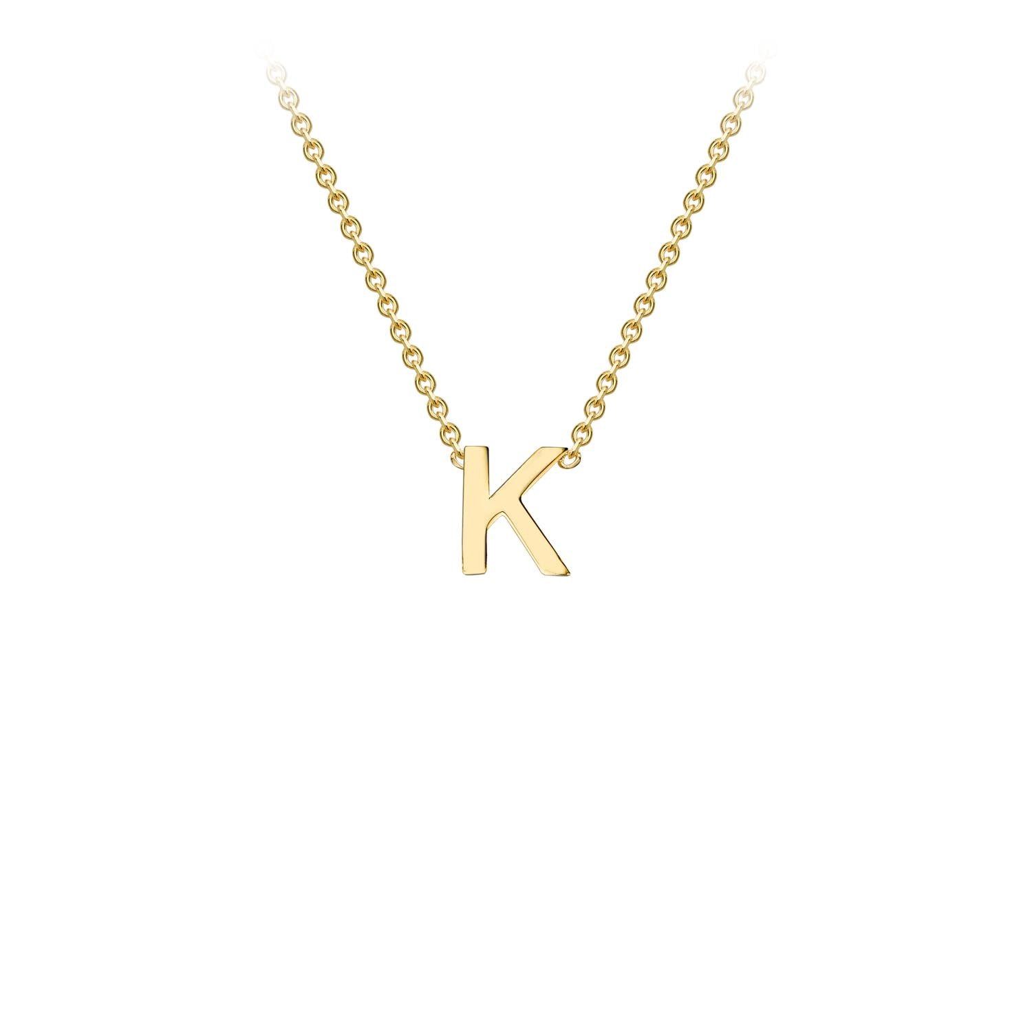 9k Yellow Gold 'K' Initial Letter Necklace