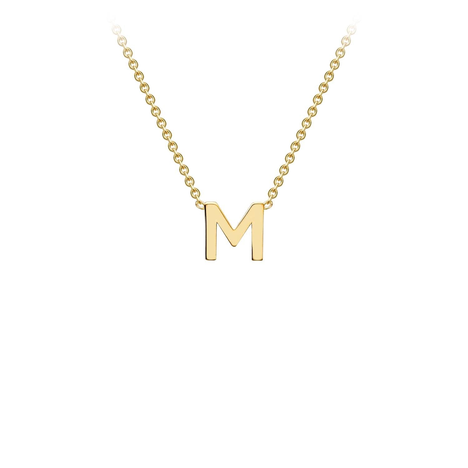 9k Yellow Gold 'M' Initial Letter Necklace